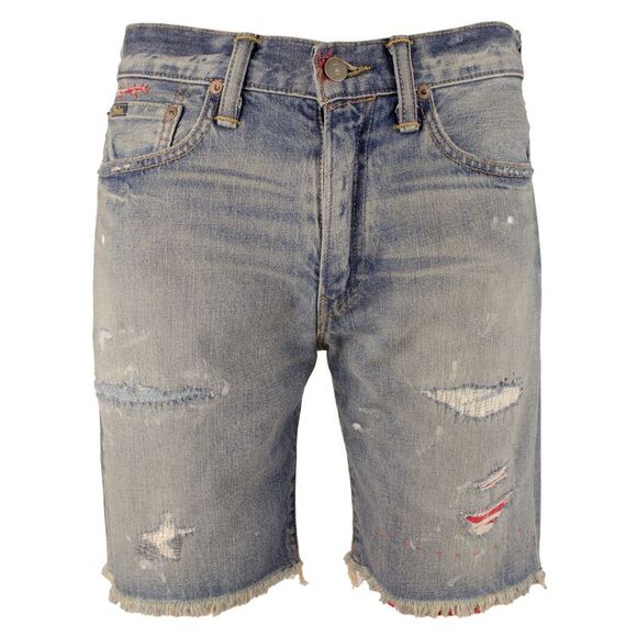 Men's Distressed Classic Fit Denim Shorts 30 - Picture 3 of 6